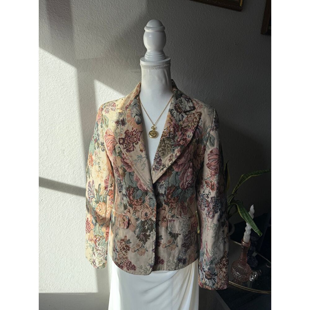 American Vintage Floral Cream Multicolor Blazer Jacket